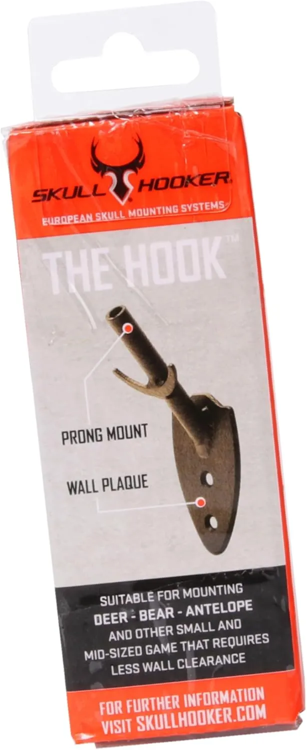 Skull Hooker Powder-Coated Steel Big Game Hook Flush Display Wall Mount, Mounts Bear, Deer & Antelope Specie Skulls