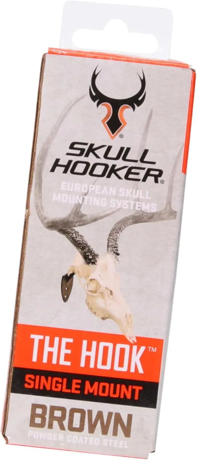 Skull Hooker Powder-Coated Steel Big Game Hook Flush Display Wall Mount, Mounts Bear, Deer & Antelope Specie Skulls