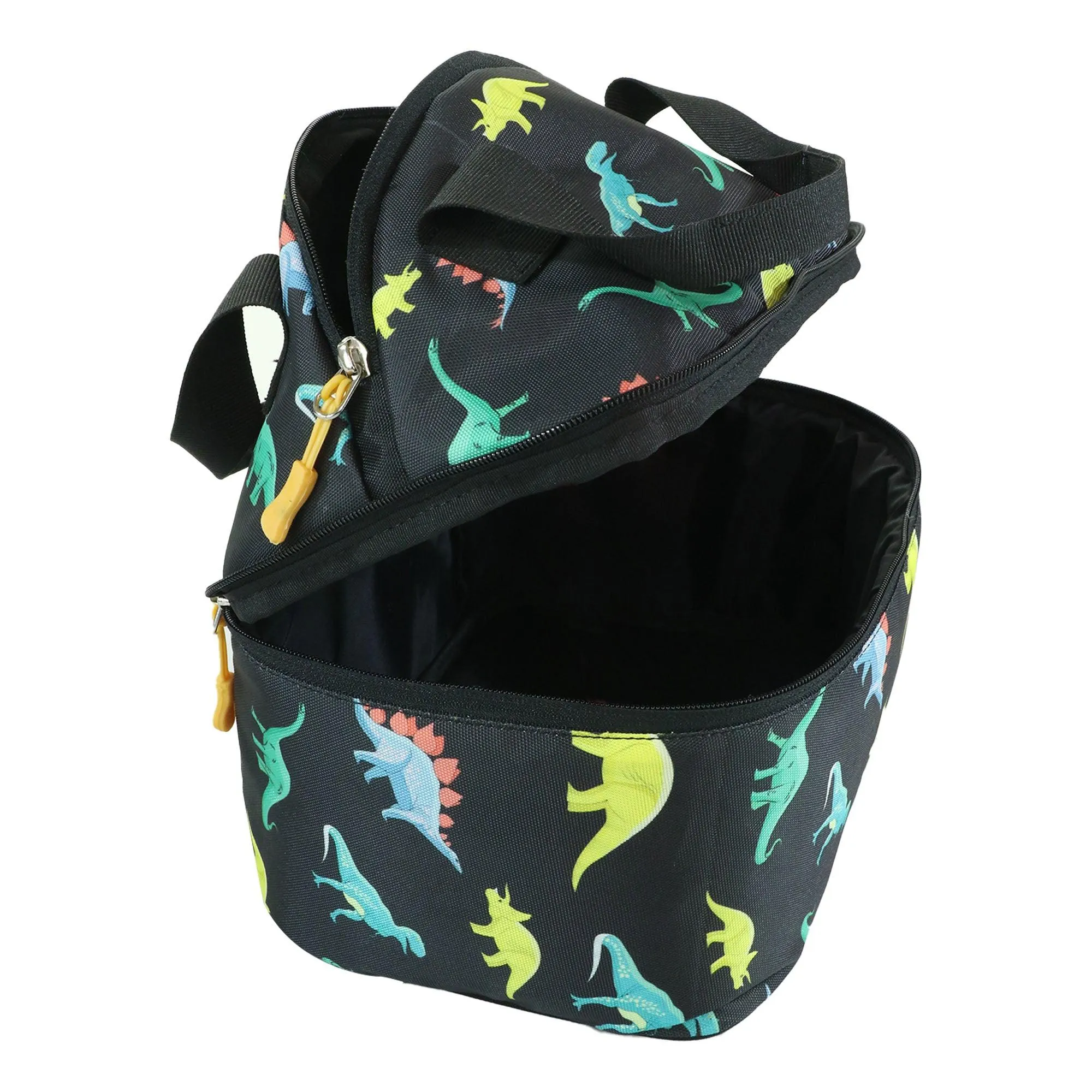 Smily Kiddos Double Decker Lunch Bag Dino Theme - Black LxWxH :25.5 X 17 X 20 CM