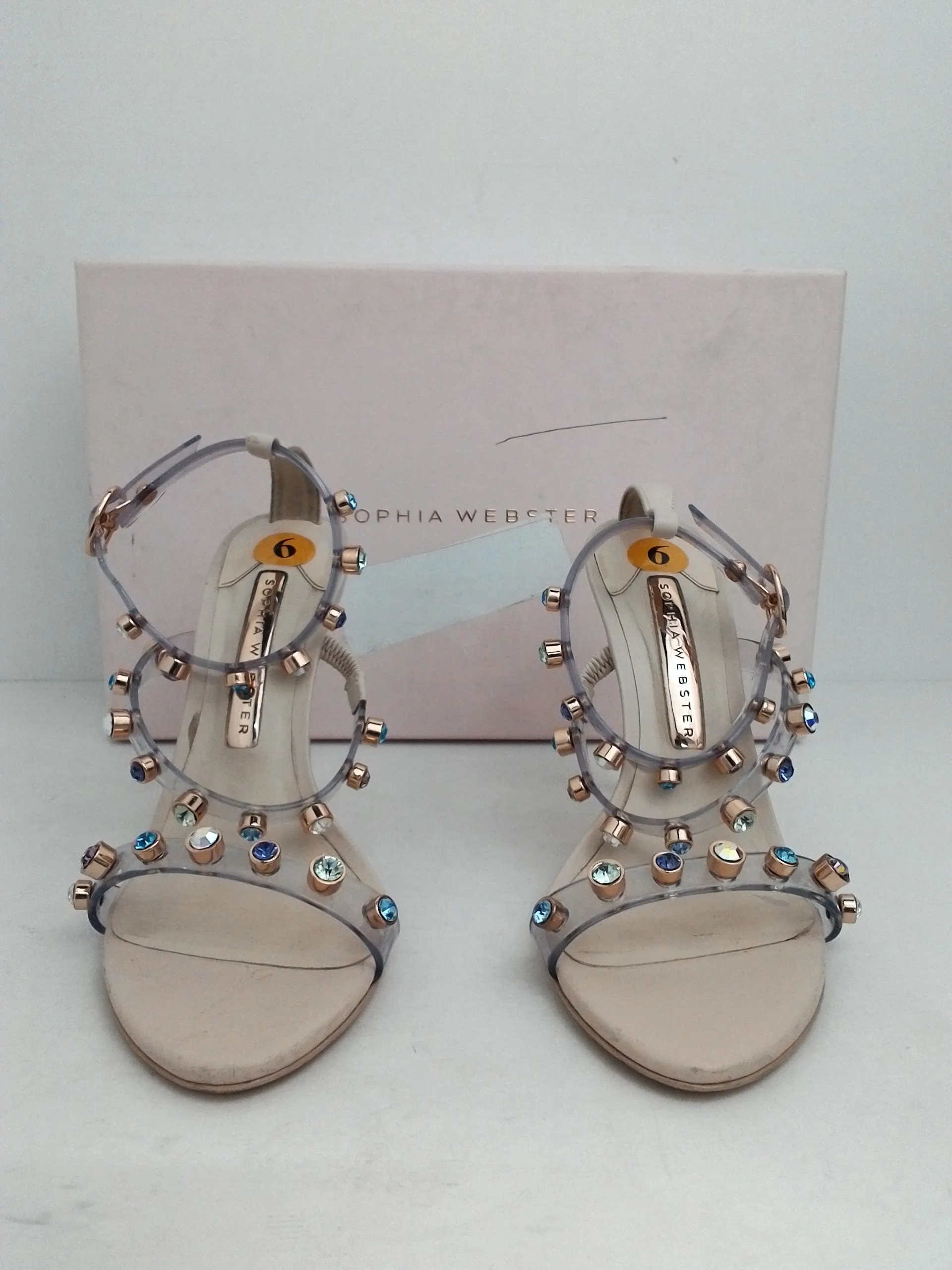 Sophia Webster Women's Rosalind Gem Nude Sandal Size 36 M