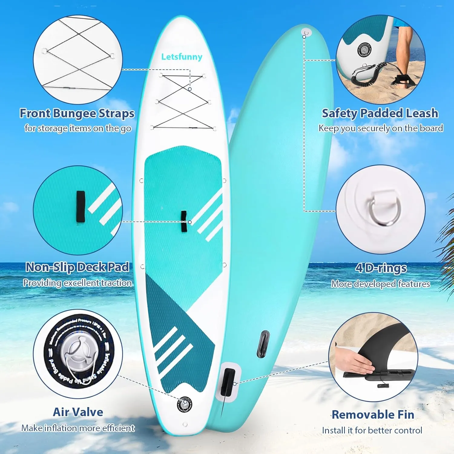 Stand Up Paddle Board, 10' Inflatable Paddleboard with Bag & Sup Accessories, Non-Slip Comfort Deck for Adults & Youth