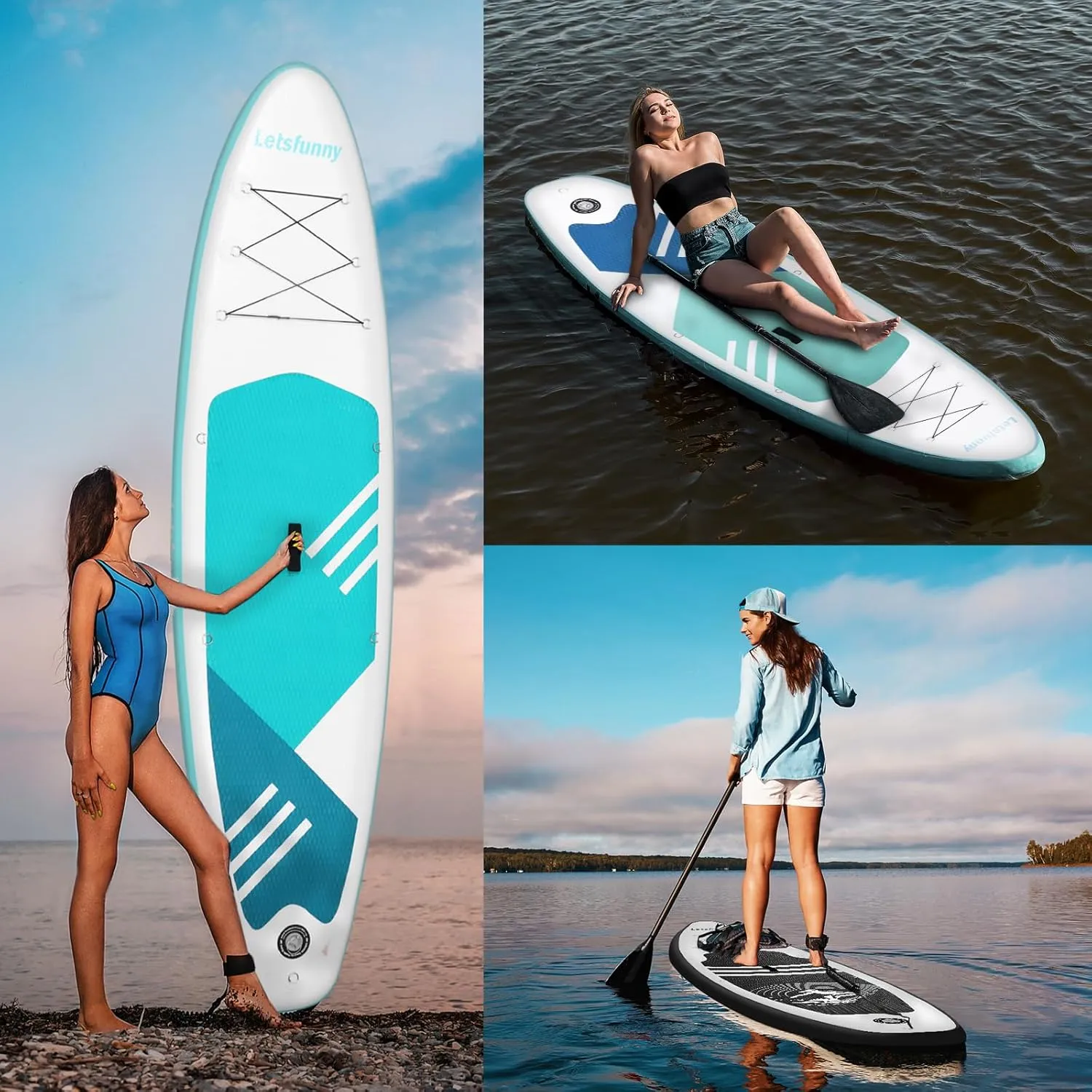 Stand Up Paddle Board, 10' Inflatable Paddleboard with Bag & Sup Accessories, Non-Slip Comfort Deck for Adults & Youth