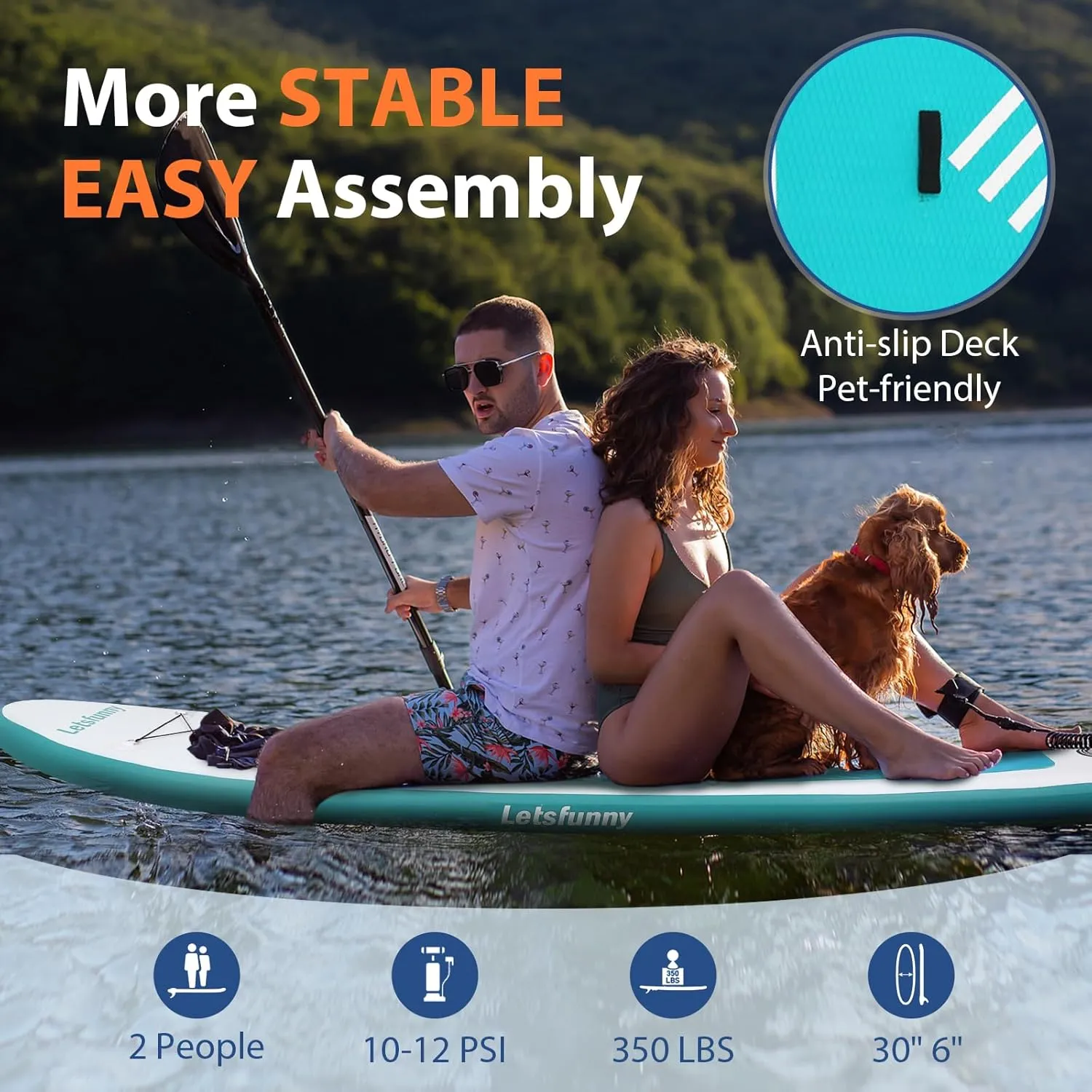 Stand Up Paddle Board, 10' Inflatable Paddleboard with Bag & Sup Accessories, Non-Slip Comfort Deck for Adults & Youth