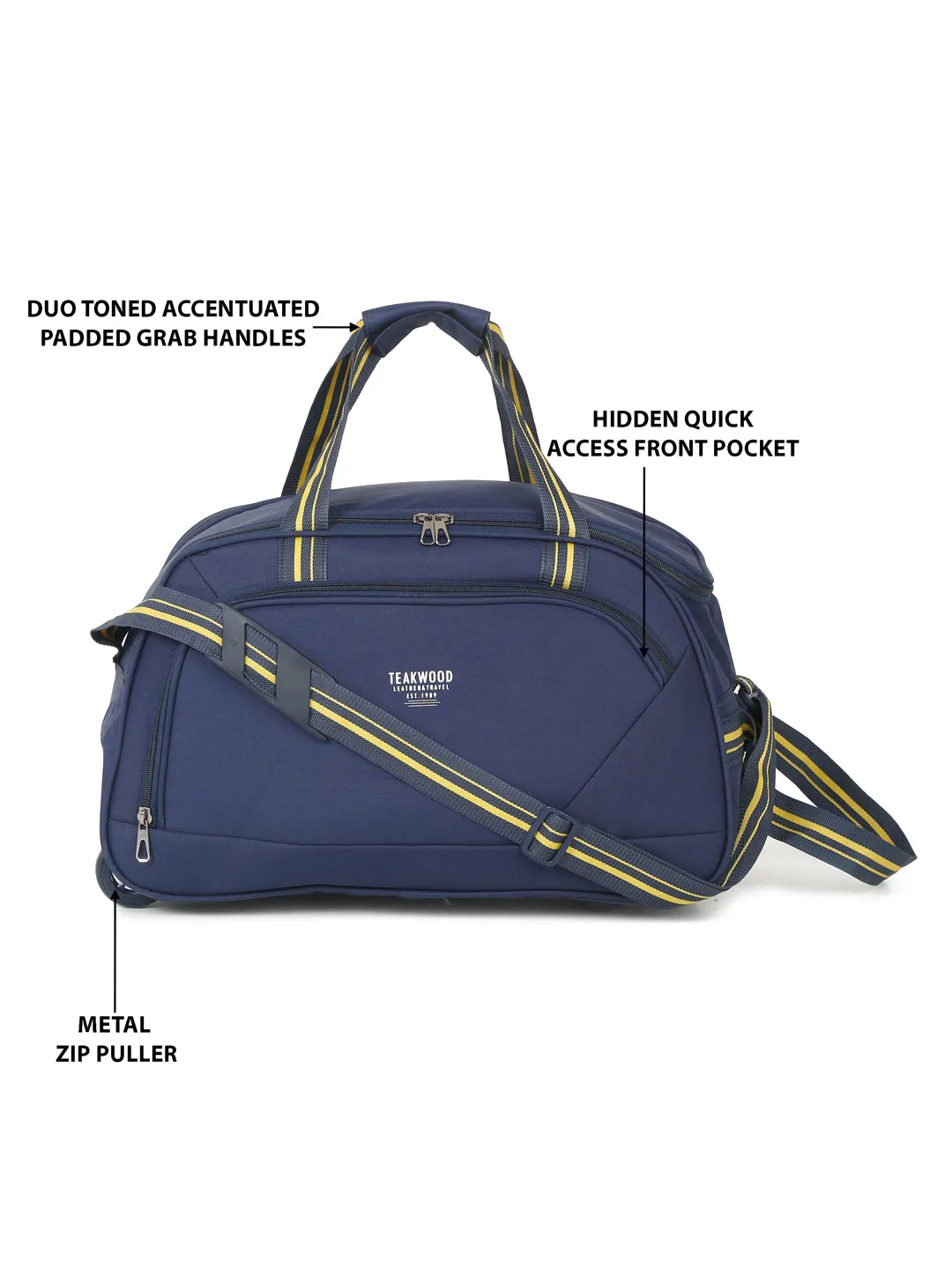 Teal Printed Large Duffle Bag