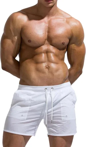 Tofern Mens Swim Trunk Quick Dry Board Shorts with Mesh Liner Pockets Swimsuit Men's Swim Shorts Drawstring Bathing Suit
