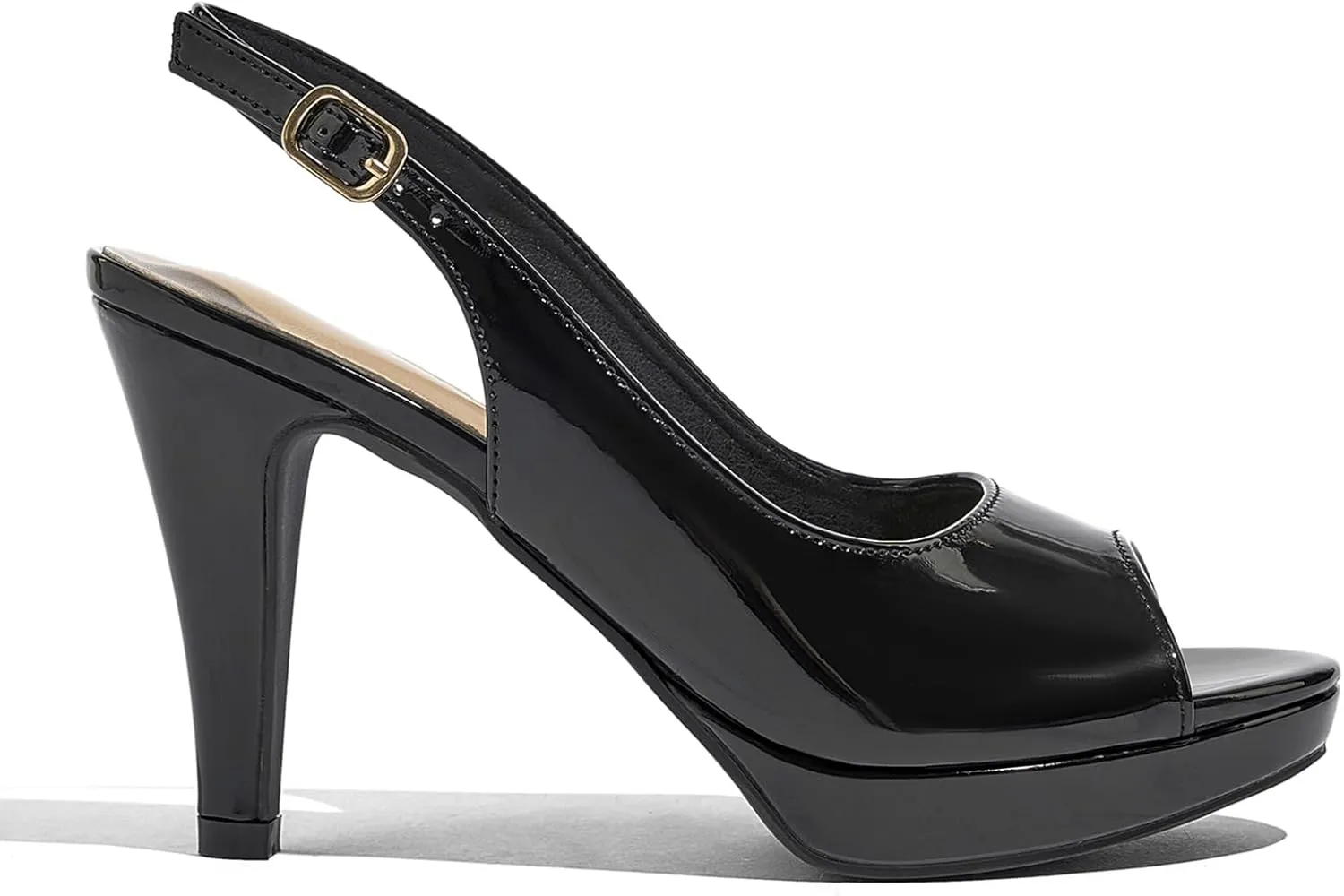 Womens Sexy High Heels Peep Toe Ankle Strap Platform Block Slingback Dress Pumps Shoes for Women