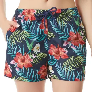 Womens Swim Trunks Print Shorts Women Beach Shorts  Quick-Dry Floral & Tropical Board Shorts with Pockets