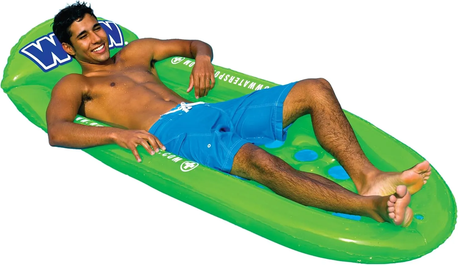 WOW Sports - Inflatable Pool Float Green Lounger - Swimming Pool Lounge - Great Float Raft For Tanning