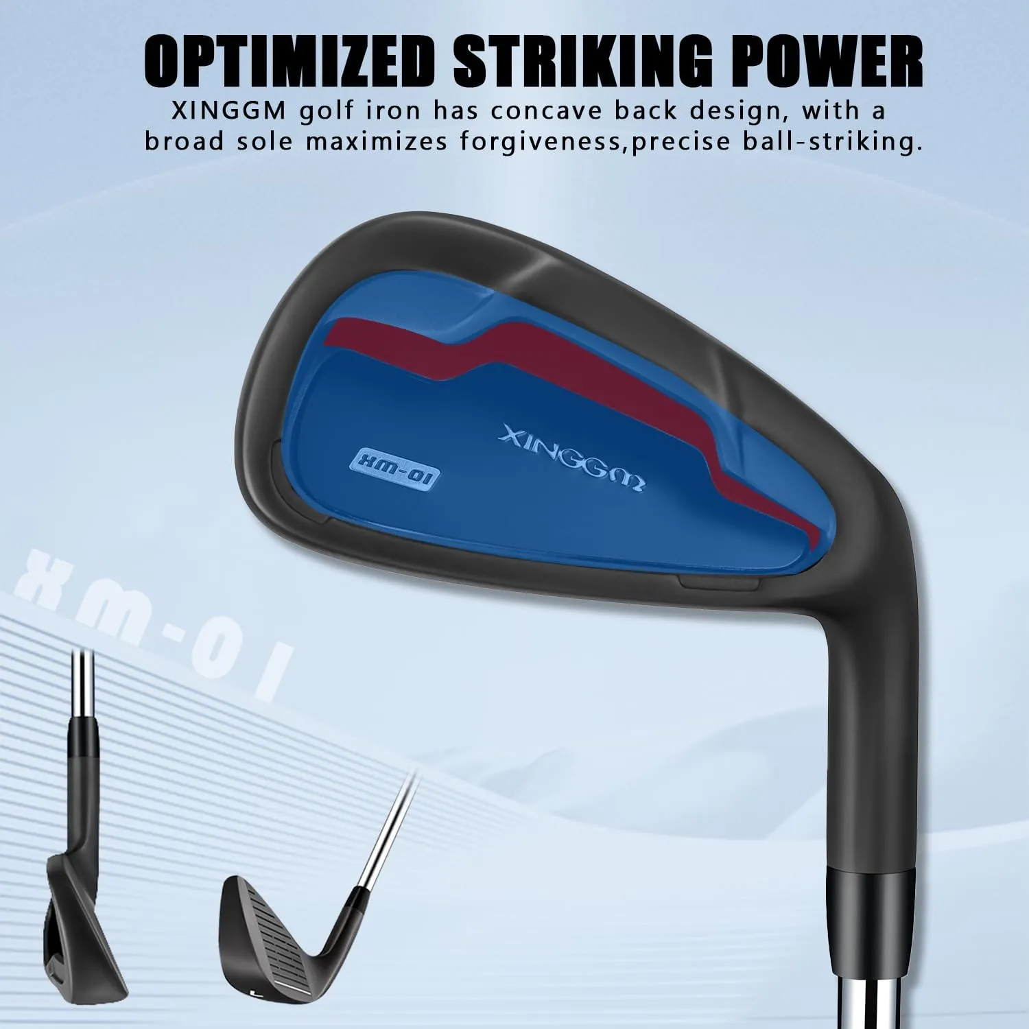 XM-01 Individual Golf Irons or Golf Irons Set - Premium Men Golf Club Iron with Steel Shaft for Right Hand Golfers Stiff Flex